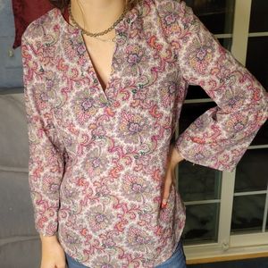 J.Crew Paisley Boho blouse Size XS but fits like a S